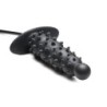 Plug anal inflável com textura canelada - Preto