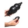 Plug anal inflável com textura canelada - Preto