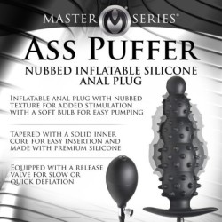 Inflatable ribbed texture butt plug - Black