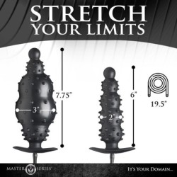 Išpučiamas analinis kaištis su briaunota tekstūra - Juodas