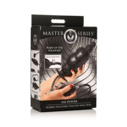 Inflatable ribbed texture butt plug - Black