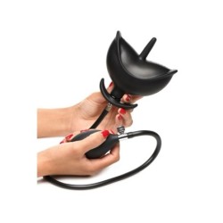 Silicone Inflatable Anal Plug - Black