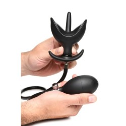 Siliconen Opblaasbare Anaal Plug - Zwart