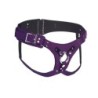 Luxus Lederkorsett mit Harness - Lila