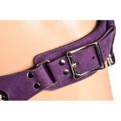 Luxus Lederkorsett mit Harness - Lila