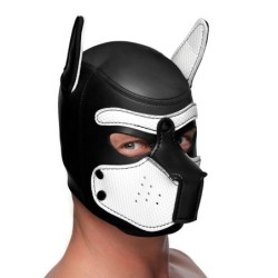 Capucha BDSM de Cachorro con Púas - Negro/Blanco