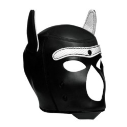 Capuz BDSM de Cachorro com Espinhos - Preto/Branco