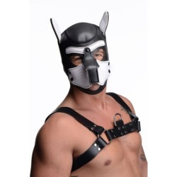 Capucha BDSM de Cachorro con Púas - Negro/Blanco