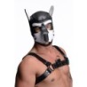 Capucha BDSM de Cachorro con Púas - Negro/Blanco