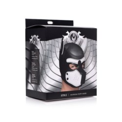 Capuche BDSM de Chiot avec Pointes - Noir/Blanc