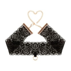 Rosy Gold - Menottes et Collier en Dentelle - Noir