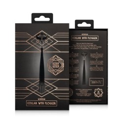 Rosy Gold - Coleira com Chicote - Preto