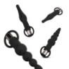 Set di plug anali con vibratore bullet - Nero