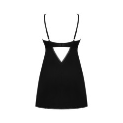 Babydoll și tanga Rosenty - Negru/Purpuriu XS/S