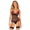 Corset com Jarreteira Rosenty - Preto/Roxo XS/S