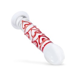Gildo - Dildo de vidro para ponto G/próstata com corações n.º 30