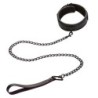 Nocturnal Halsband und Leine Leder Verstellbar Schwarz