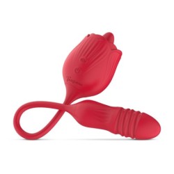 Vibrador de rosa Teazers com dildo com impulso