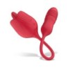 Vibrador de rosa Teazers com dildo com impulso