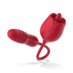 Vibrador de rosa Teazers com dildo com impulso