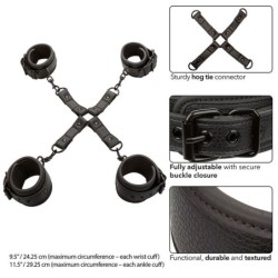 Nocturnal Conector Hog Tie Justerbart Läder Svart