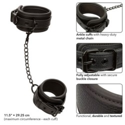 Nocturnal Menottes de Cheville Cuir Ajustable Noir