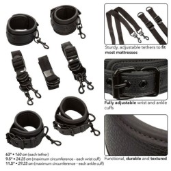 Nocturnal Adjustable Black Leather Bed Restraints