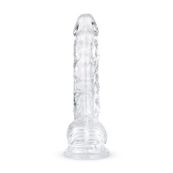 Dildo de gelatina con bolas - 15 cm