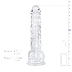 Dildo de gelatina com bolas - 15 cm
