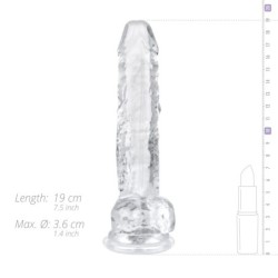 Dildo in gelatina con palline - 17 cm