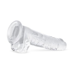 Gele-dildo med kulor - 19 cm