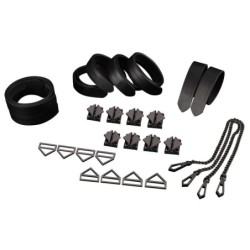 Set de Sujeción de 8 Correas de Atadura - negro