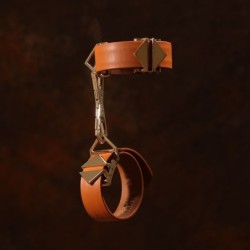 Ensemble de menottes de cheville et de poignet - marron