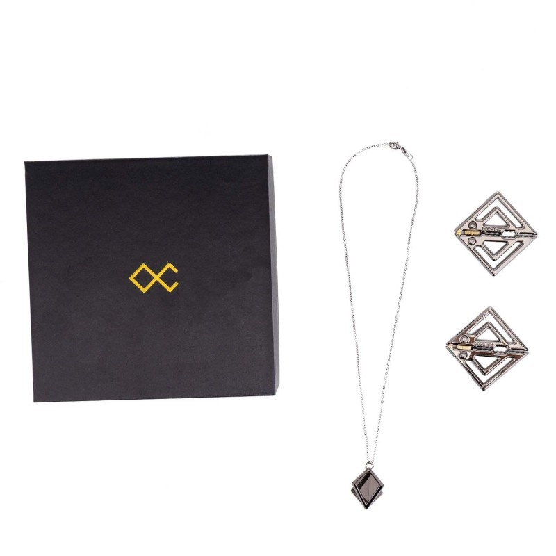 Állítható mellbimbócsipesz fényes medállal - szürke