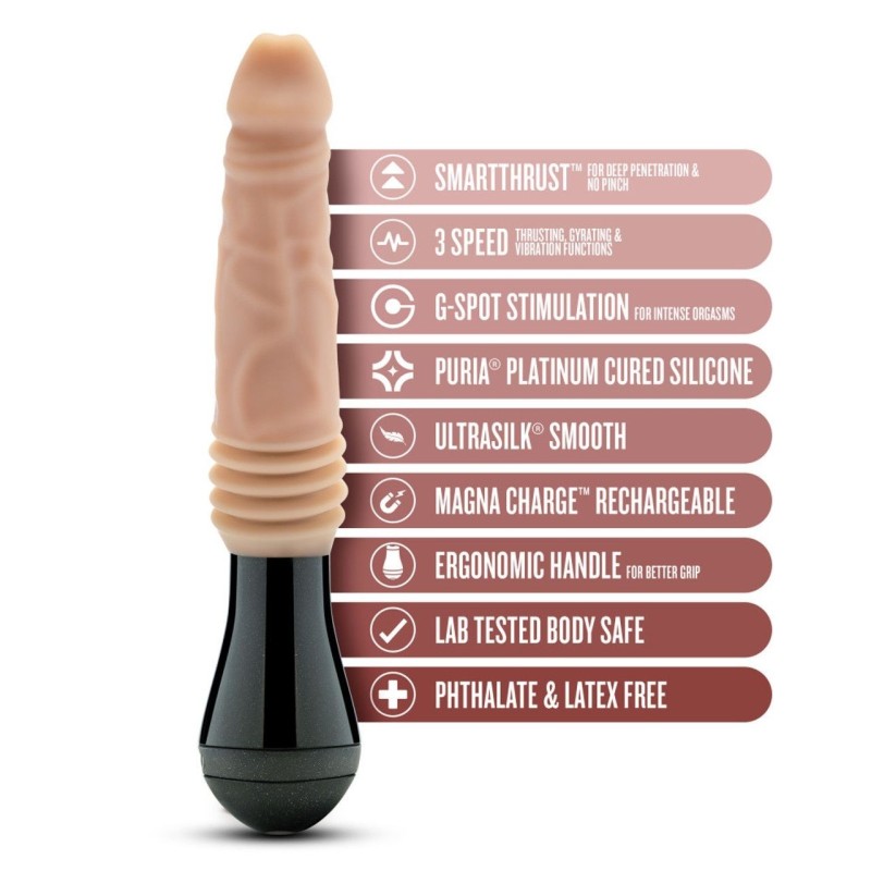 Dr. Skin Silicone - Dr. Knight - Thrusting Motion Vibrating Dildo - Beige Dr. Skin Silicone - Dr. Knight - Thrusting Motion Vibrating Dildo - Beige
