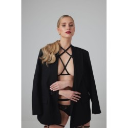 Fia harness beha met bandjes - zwart