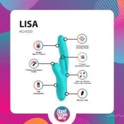 Δονητής Κουνελάκι Lisa με ώθηση και Ερεθιστής του Σημείου G