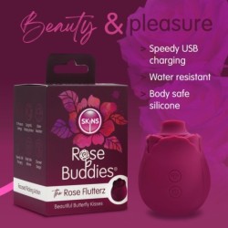 Skins Rose Buddies - Rozā Vibrators Flutterz - Burgundija