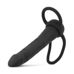 Dildo amb anell per al penis - Negre
