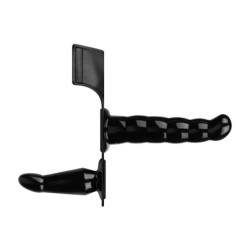 Ensemble de gode avec harnais vibrant - Noir