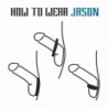 Anillo para pene Rooster Jason ajustable con banda resistente - Negro