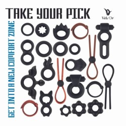 Varpos žiedas Rooster Jason reguliuojamas su tvirta juosta - Juodas