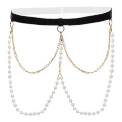 Mea parel- en kanten band/accessoire - Zwart