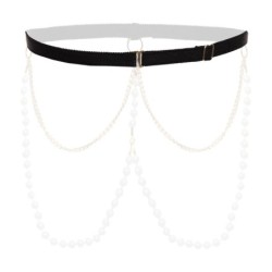 Bande/accessoire de perles et dentelle Mea - Noir