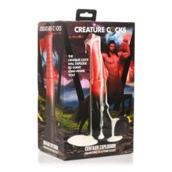 Centaur Explosion Dildo de Silicona con Eyaculación - Negro/Rojo