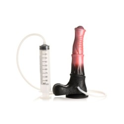 Dildo Centaure Explosion de Silicona amb Ejaculació - Negre/Vermell