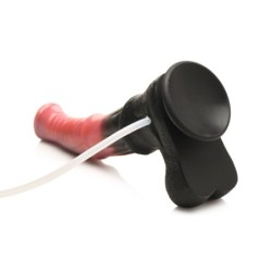 Centaur Explosion Dildo de Silicone com Ejaculação - Preto/Vermelho