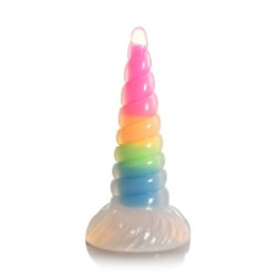 Dildo in silicone luminescente arcobaleno