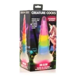 Gode en silicone luminescent arc-en-ciel