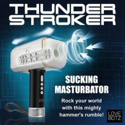 Thunder Stroker Saug-Masturbator - Silber und Schwarz